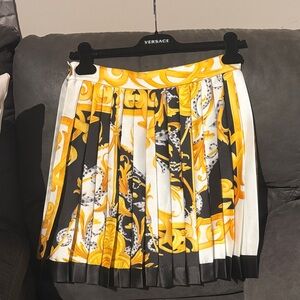 Versace Yellow and Black Patterned Mini Skirt
